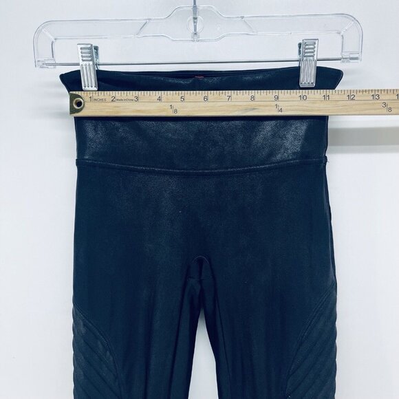Spanx Leggins Size S Women’s Moto Faux Leather High Rise Black - Picture 9 of 14